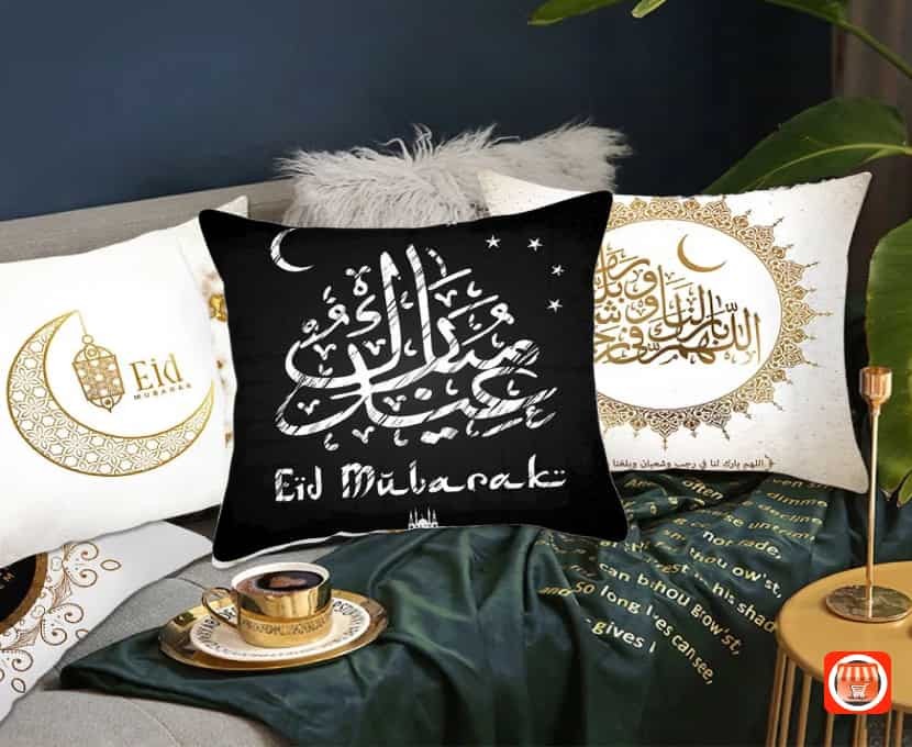 Nouveau Taie d'oreiller Ramadan décorations pour la famille, housse de  coussin en coton pour Ramadan kareem, canapé, mosquée musulmane, 45x45cm  Fanlys Pilone – housse