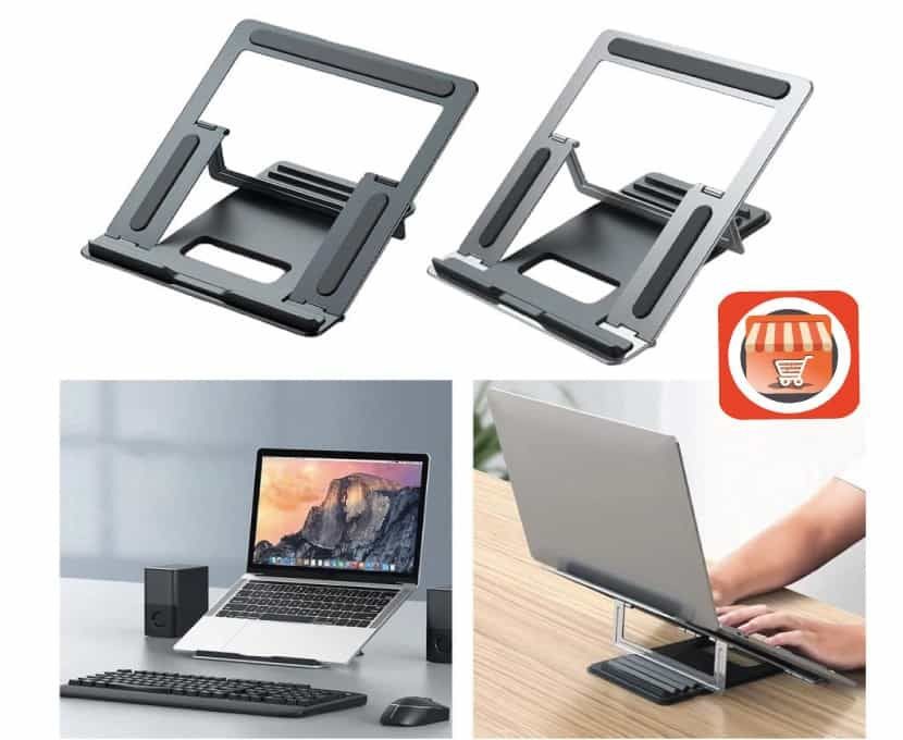 Support d'ordinateur et de tablette multifonctionnel en alliage d'aluminium,  pliable, repliable et réglable